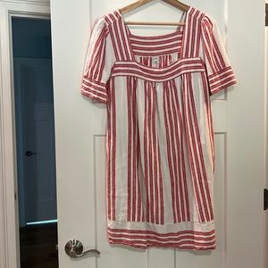 Old Navy Red and White stripe mini shift dress - L